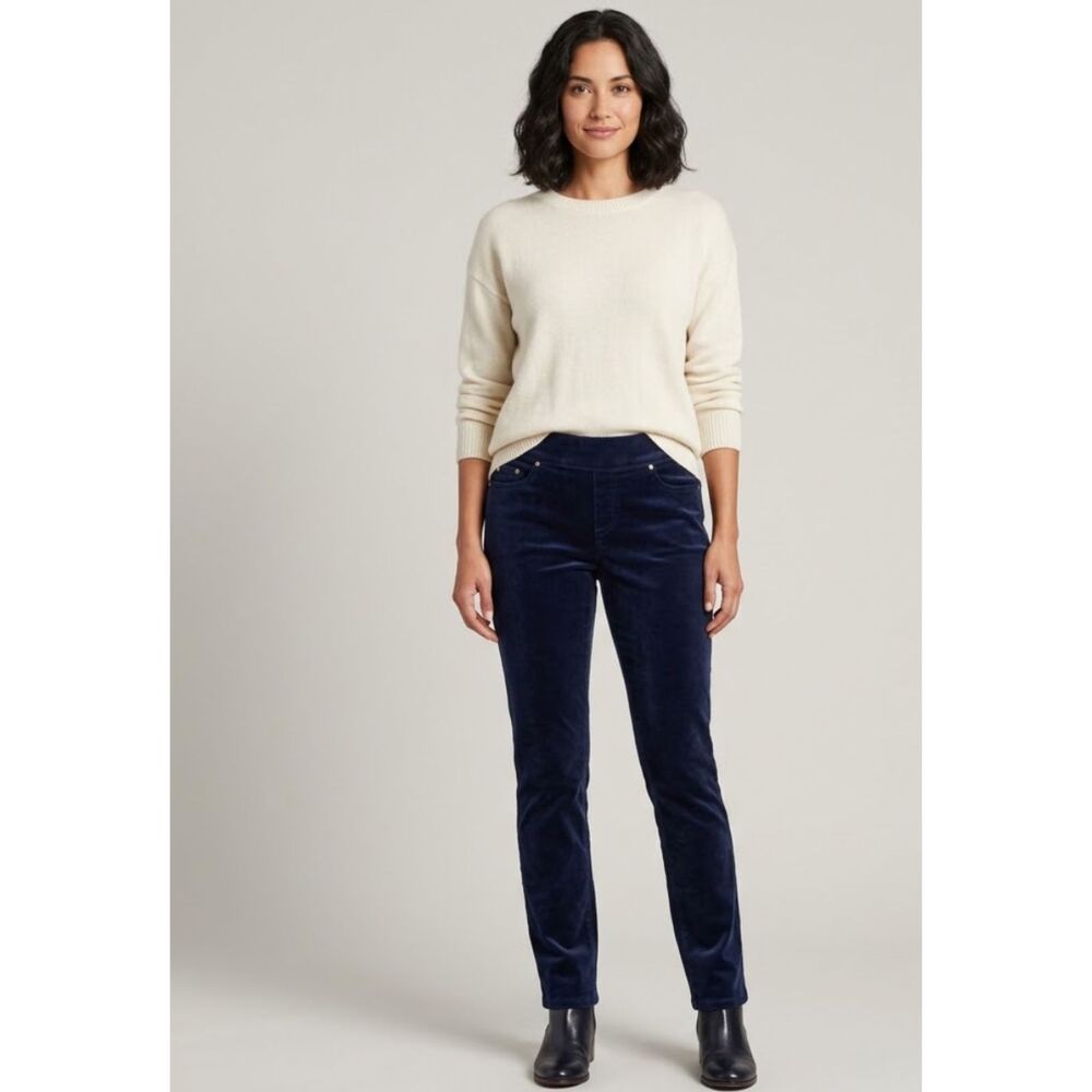 New Kim Rogers Pull On Corduroy Pants Navy Blue Women's Size 6